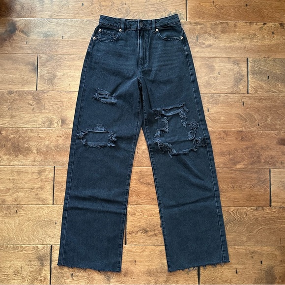 Garage black wide-leg jeans - Picture 1 of 4